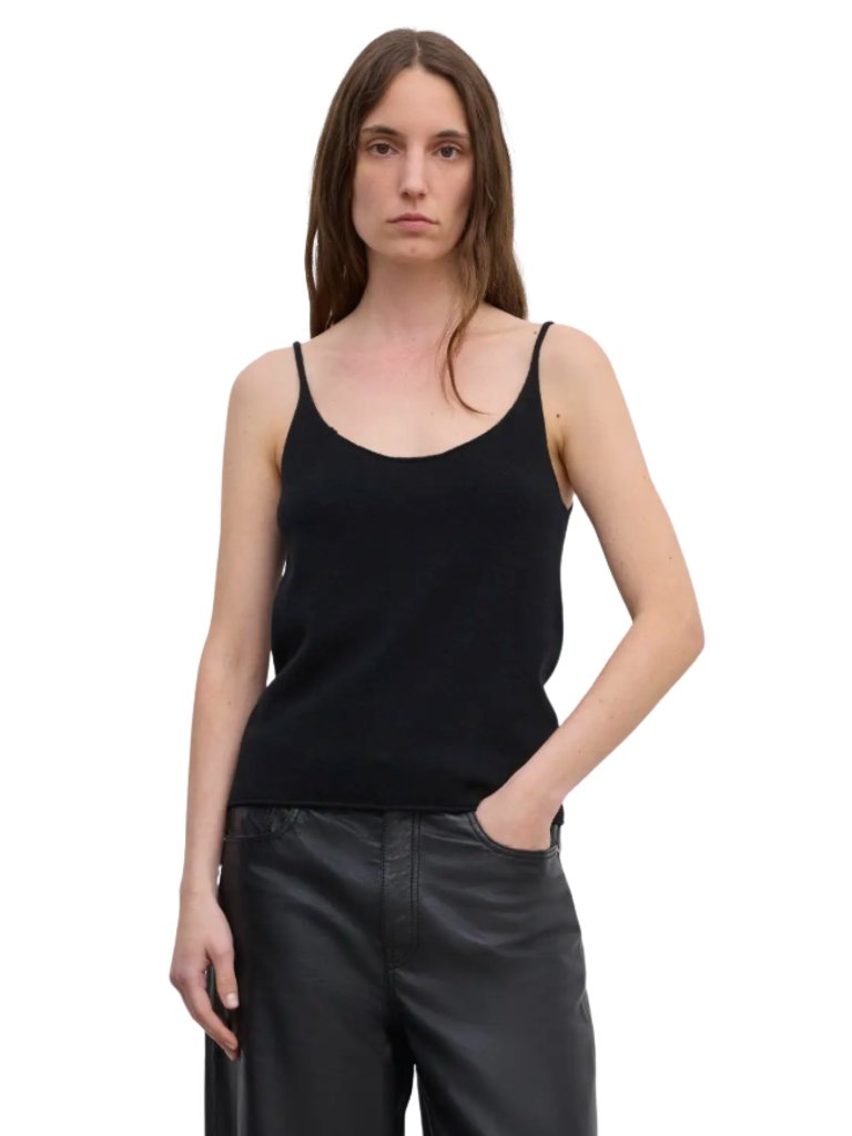 Dagmar Knitted Strap Top Cashmere Blend Black Cami Euc $490 S — image 4 of 5